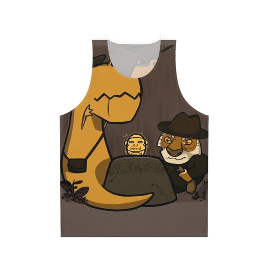 Adventurous dinosaur and tiger printed on a unisex tank top