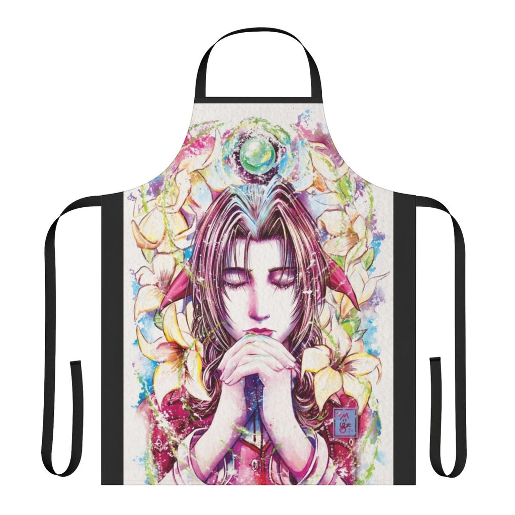 Aerith-inspired apron featuring characters from Final Fantasy 7