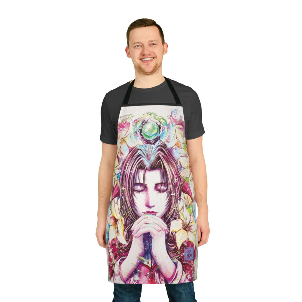 Aerith-inspired apron featuring characters from Final Fantasy 7