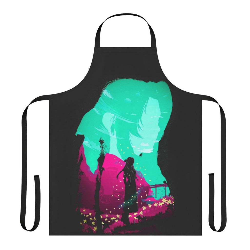 High-quality apron featuring Aerith Gainsborough, a beloved character from the Final Fantasy video game series