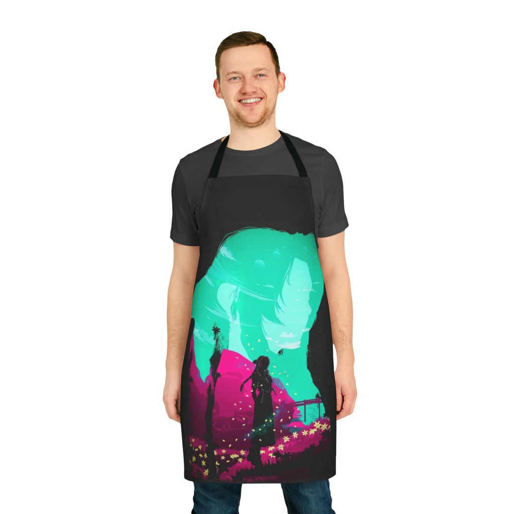 High-quality apron featuring Aerith Gainsborough, a beloved character from the Final Fantasy video game series