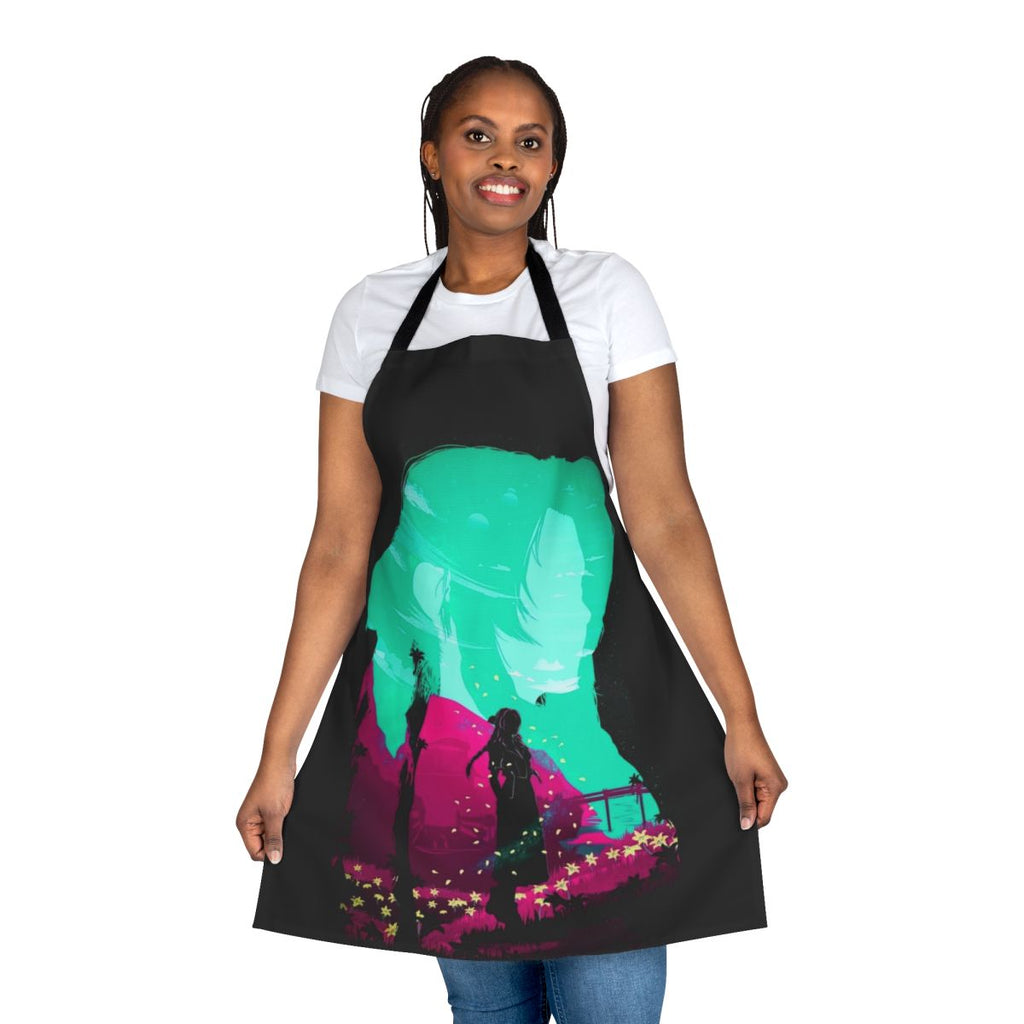 High-quality apron featuring Aerith Gainsborough, a beloved character from the Final Fantasy video game series