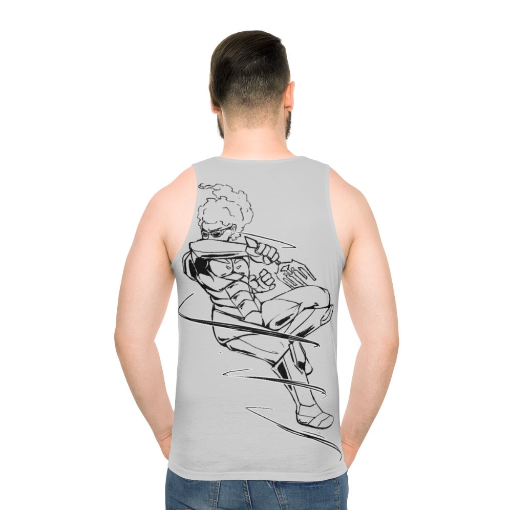 Unisex tank top with African American superhero design
