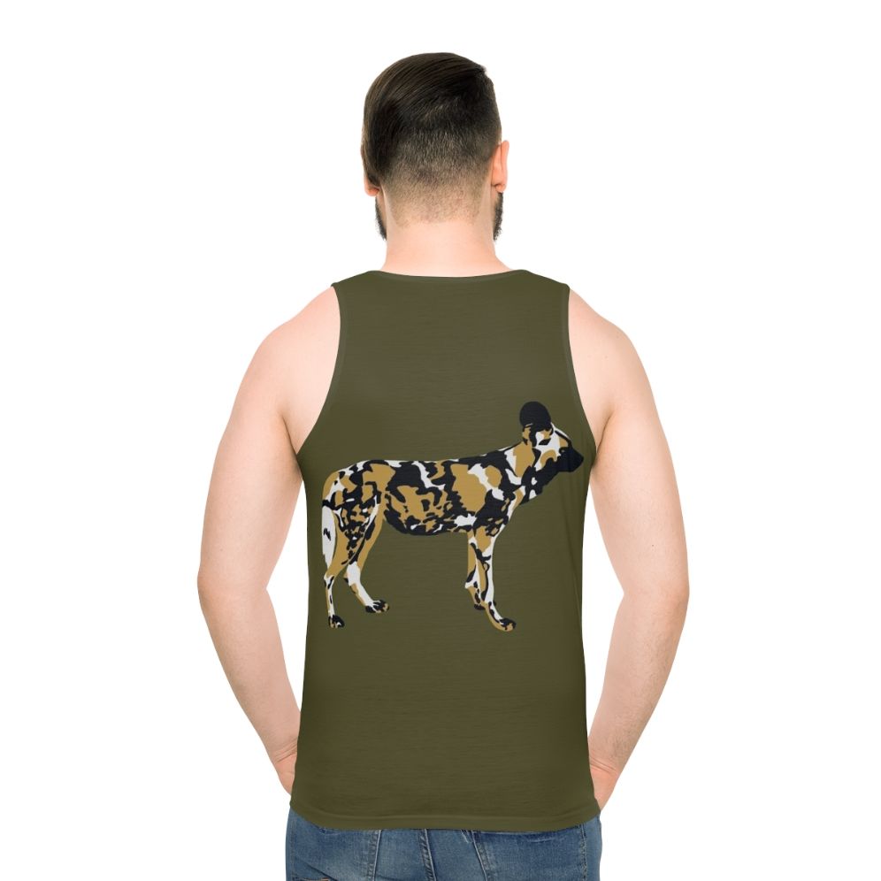 African Painted Dog Portrait on Unisex Tank Top