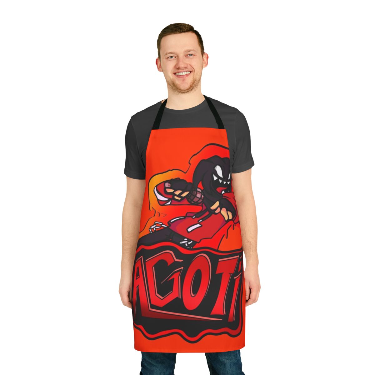 Agoti from Friday Night Funkin' mod design printed on a high-quality apron