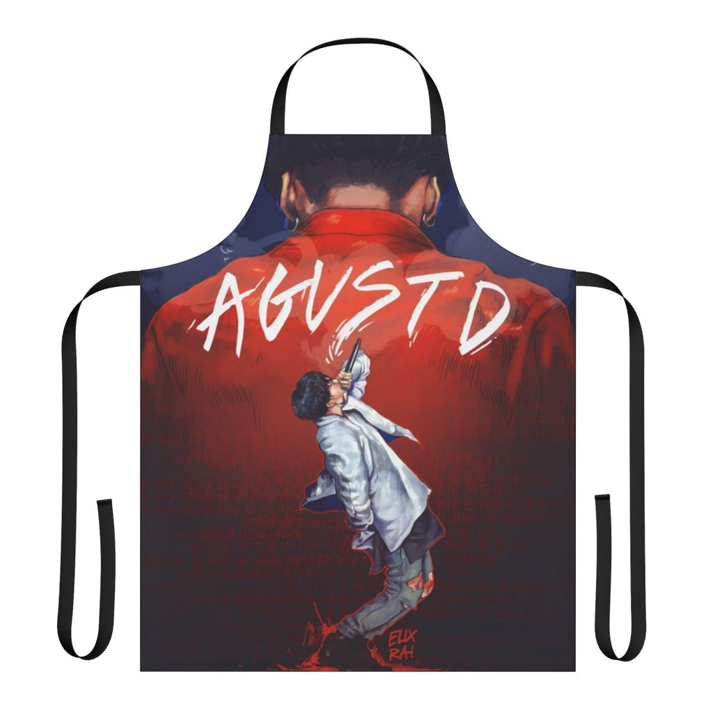 Agust D-inspired apron featuring the name and portrait of Suga/Min Yoongi from BTS