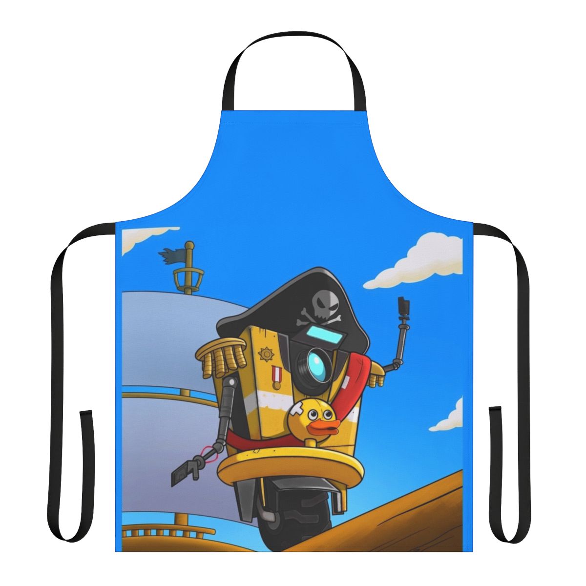 Borderlands-inspired Ahoy Minion Apron featuring Claptrap, the beloved robot character from the Borderlands game series