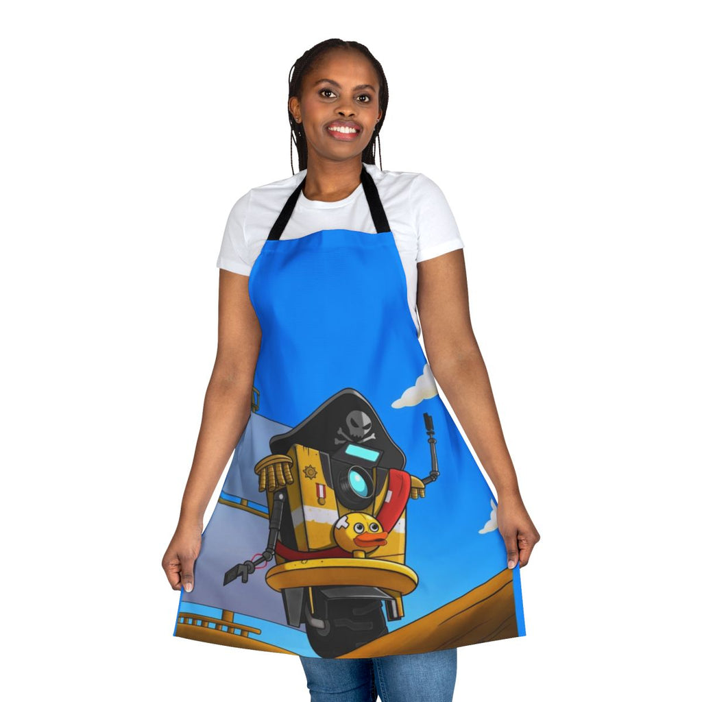 Borderlands-inspired Ahoy Minion Apron featuring Claptrap, the beloved robot character from the Borderlands game series