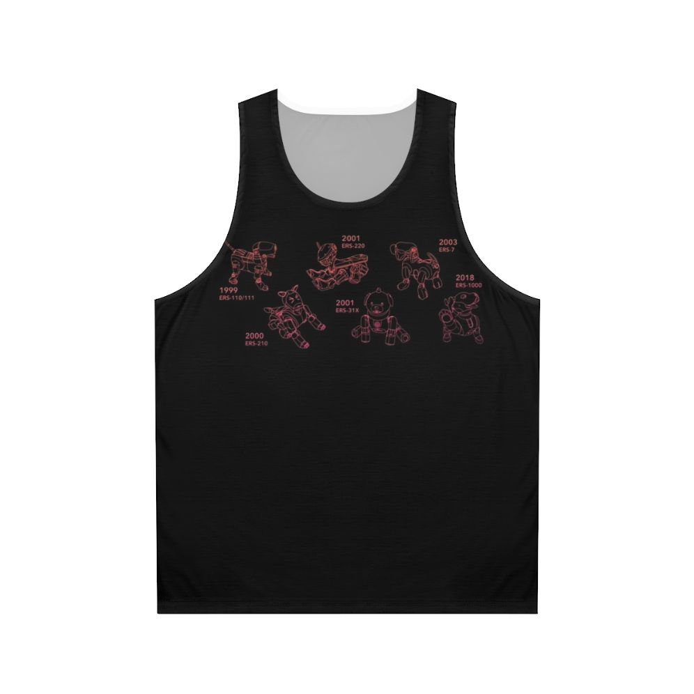 Aibo ERS robot dog sunset unisex tank top