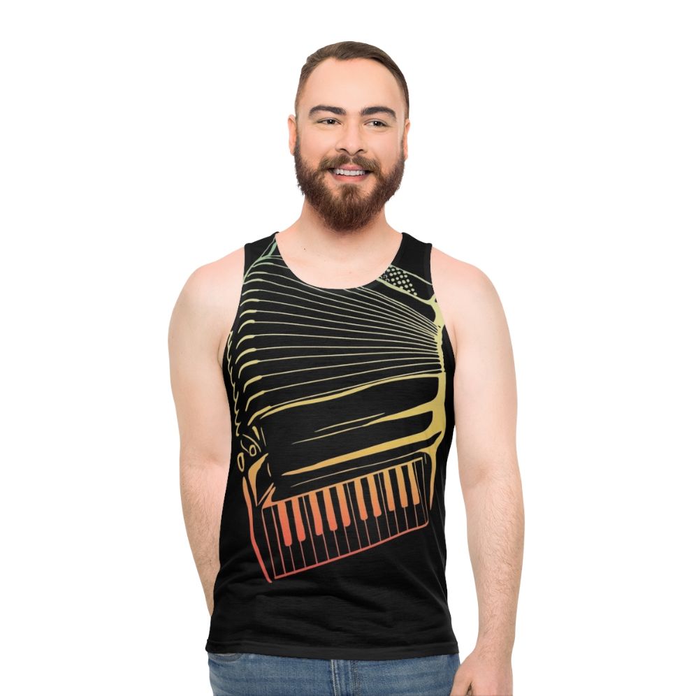 Unisex air accordion musician tank top