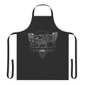 Classic car enthusiast wearing an apron featuring an aircooled engine design