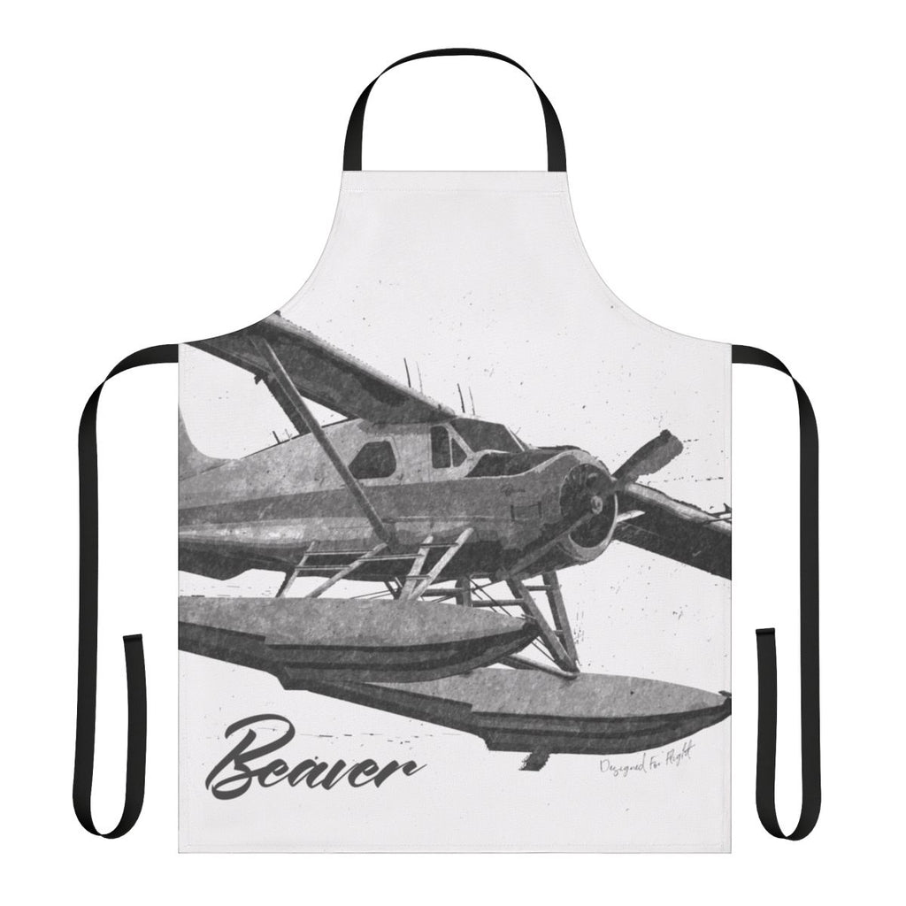 Sketch design of a Dehavilland Dhc 2 Beaver floatplane on an apron