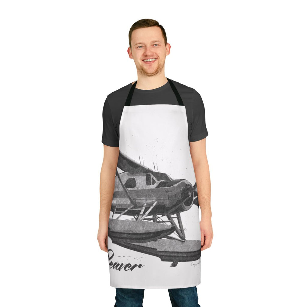 Sketch design of a Dehavilland Dhc 2 Beaver floatplane on an apron