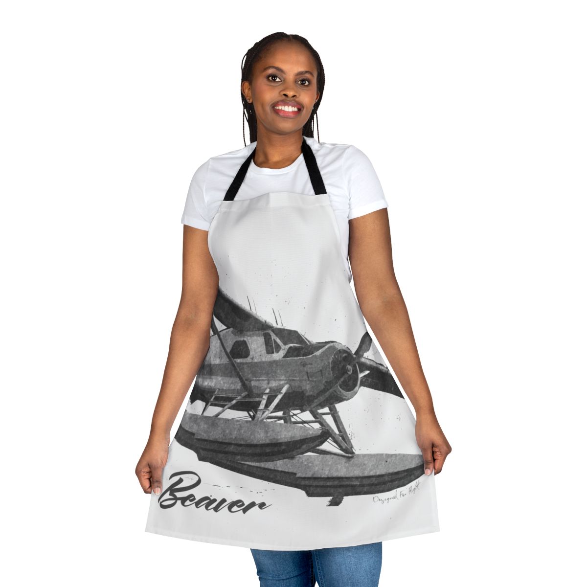 Sketch design of a Dehavilland Dhc 2 Beaver floatplane on an apron