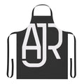 AJR inspired white logo classic t-shirt apron with transparent background