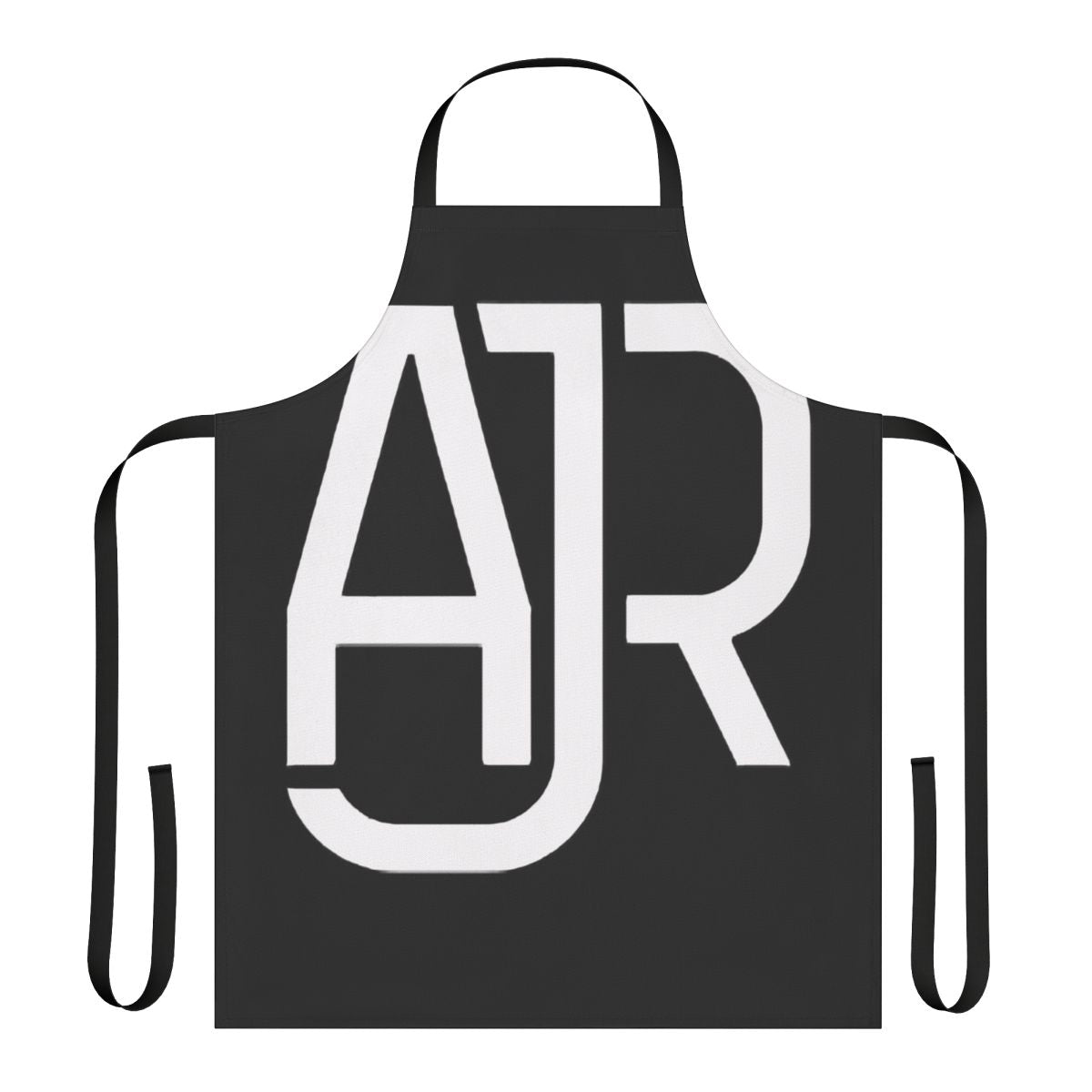 AJR inspired white logo classic t-shirt apron with transparent background
