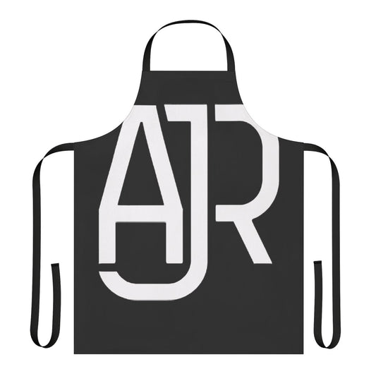 AJR inspired white logo classic t-shirt apron with transparent background