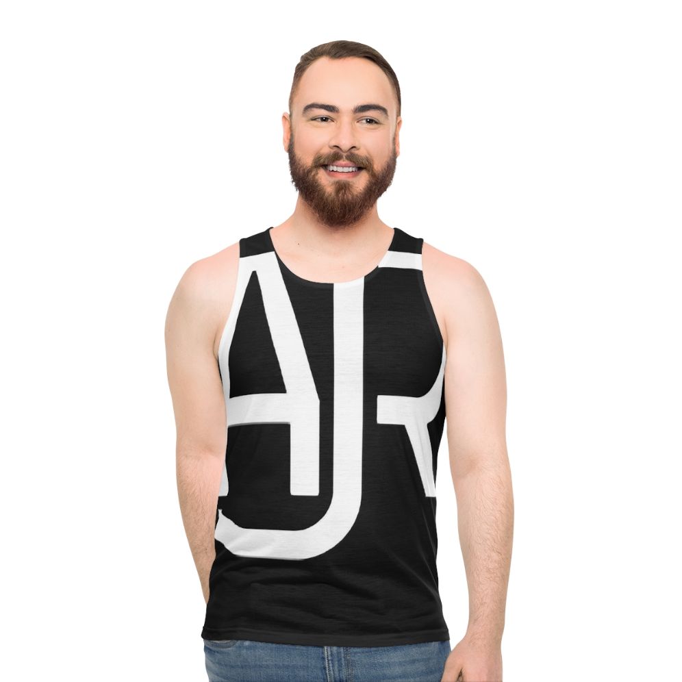 Unisex AJR white logo tank top