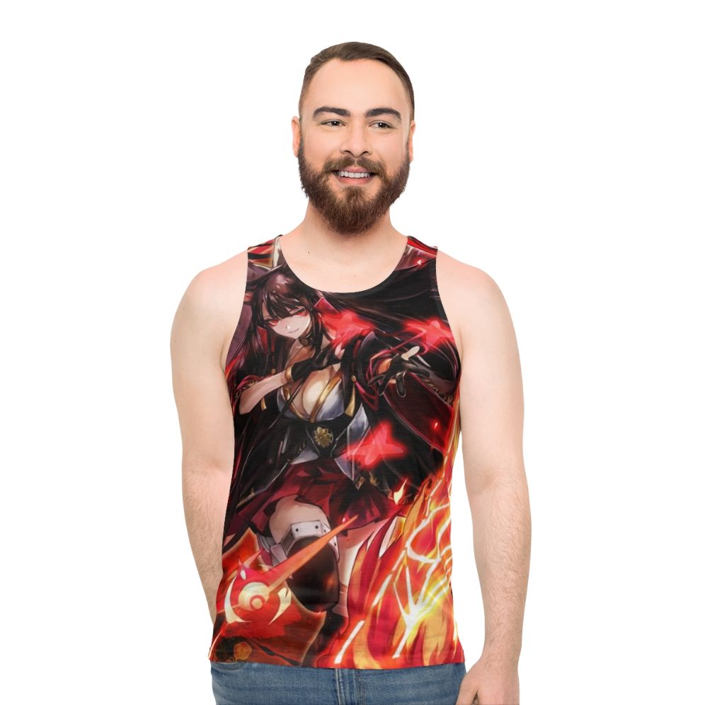 Akagi anime character unisex tank top with kitsune fox design