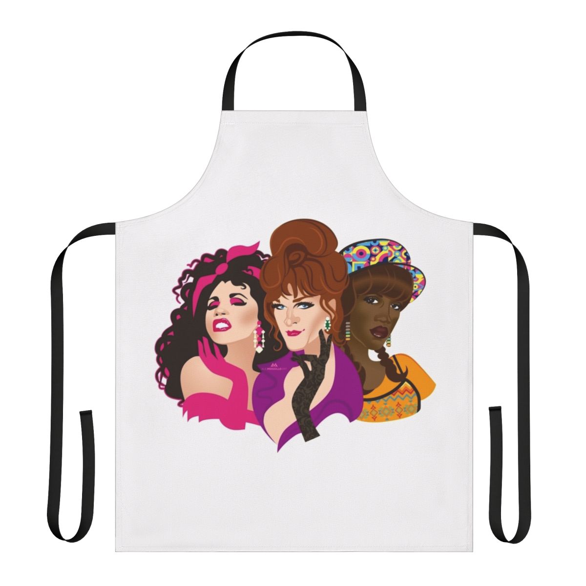 Colorful apron featuring drag queen design inspired by the movie "To Wong Foo, Thanks for Everything! Julie Newmar"