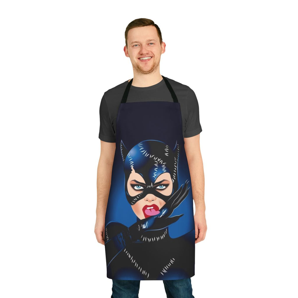 Apron featuring Alejandro Mogollo's distinctive artwork