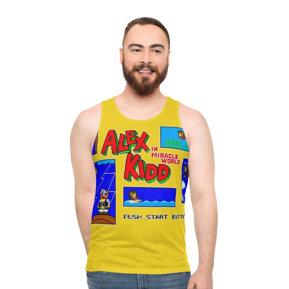 Unisex tank top featuring the classic Alex Kidd character from Sega Master System