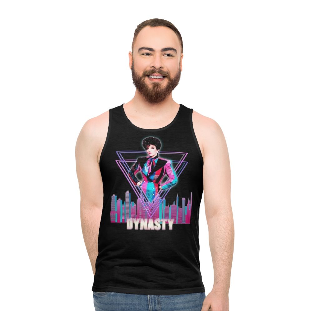 Alexis Colby unisex tank top with geometric 80s 90s design