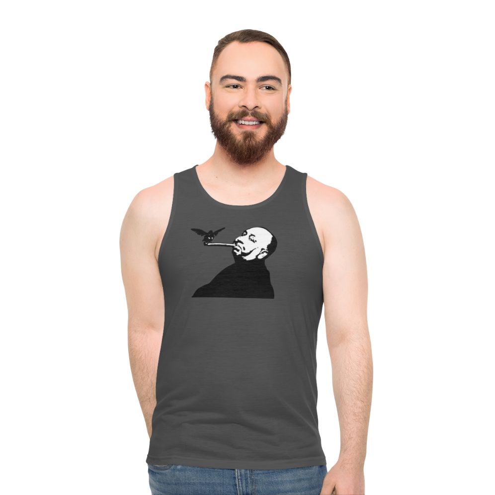 Alfred Hitchcock Bird Cigar Graphic Unisex Tank Top