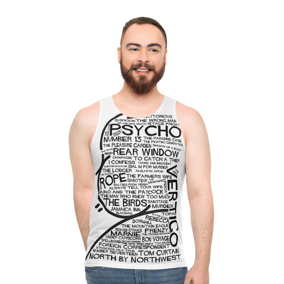 Alfred Hitchcock fan art unisex tank top