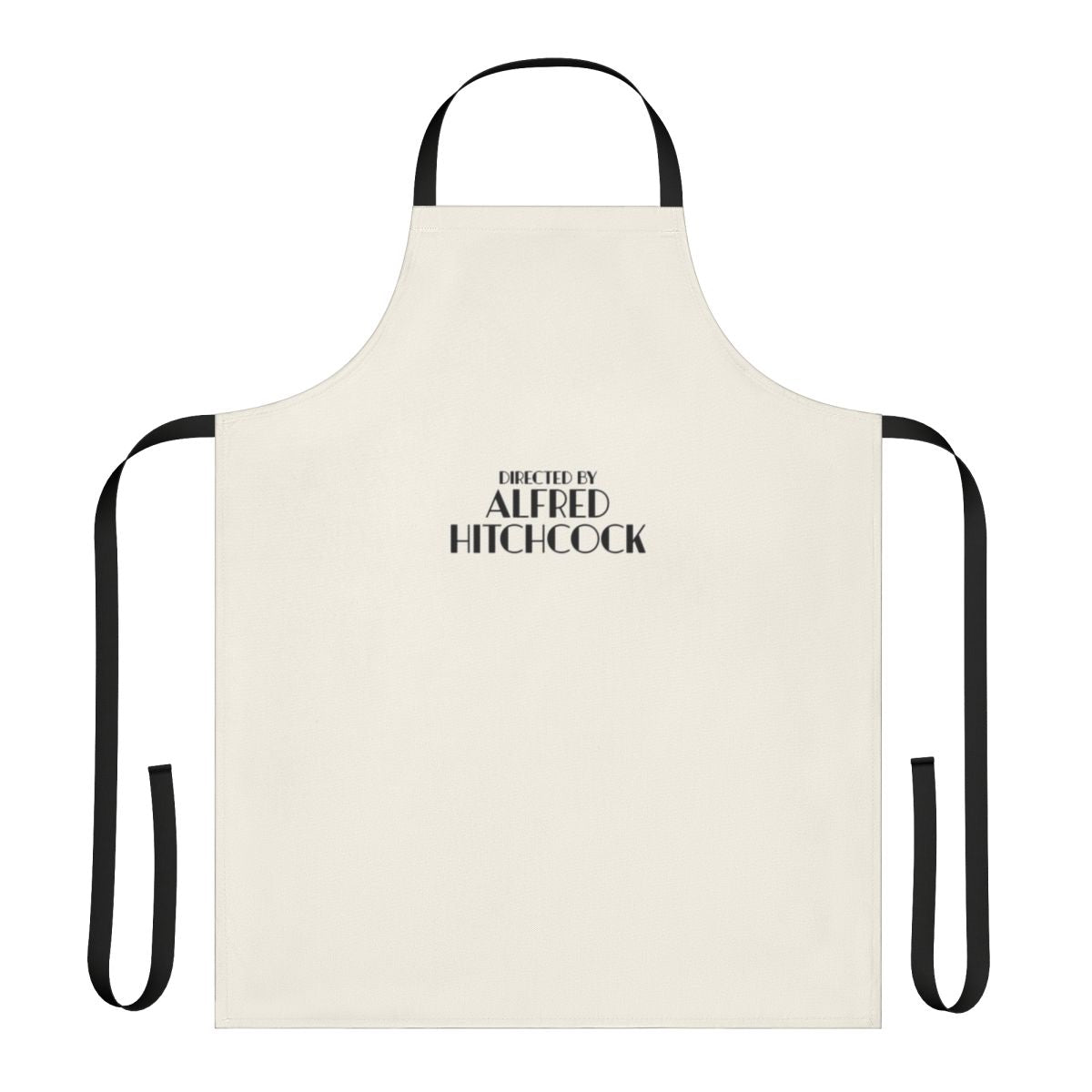 Alfred Hitchcock inspired apron featuring the director's name
