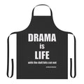 Alfred Hitchcock inspired apron featuring the quote "Drama is Life"