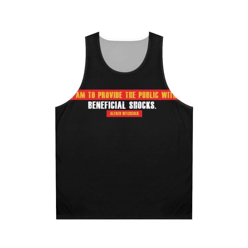 Unisex tank top with iconic Alfred Hitchcock quote