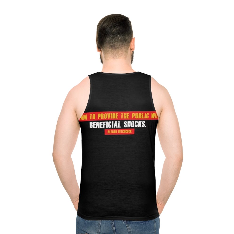 Unisex tank top with iconic Alfred Hitchcock quote