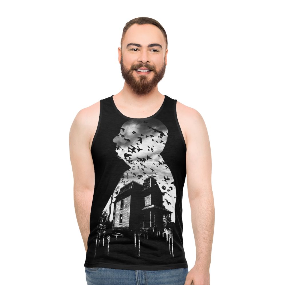 Alfred Hitchcock Unisex Tank Top with Collage Design
