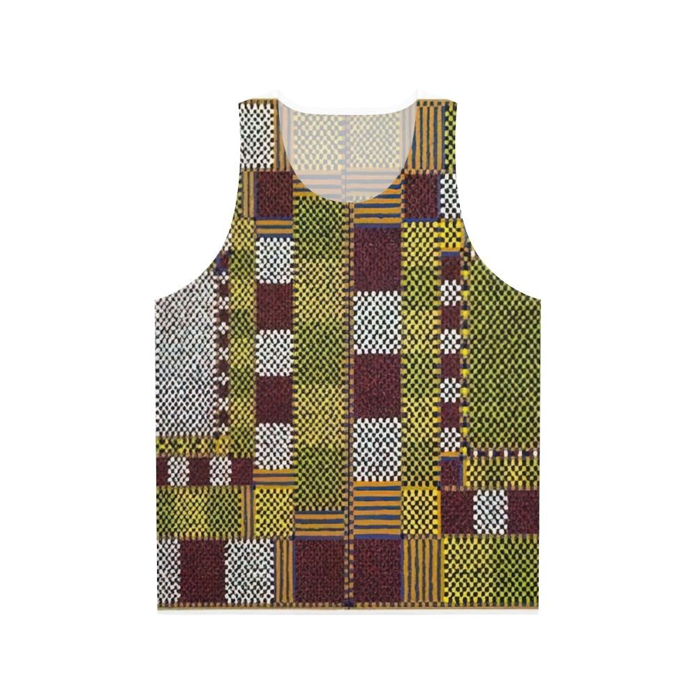 Unisex tank top with abstract art design by Alfred Jensen