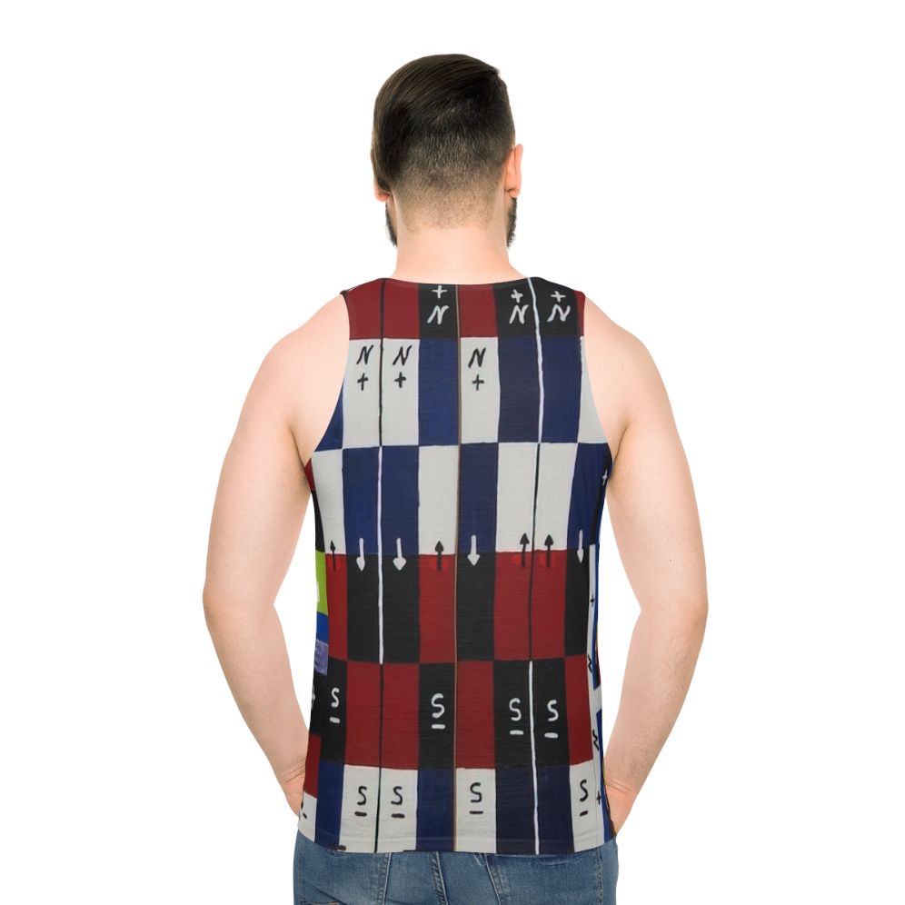 Unisex tank top featuring abstract geometric art by Alfred Jensen