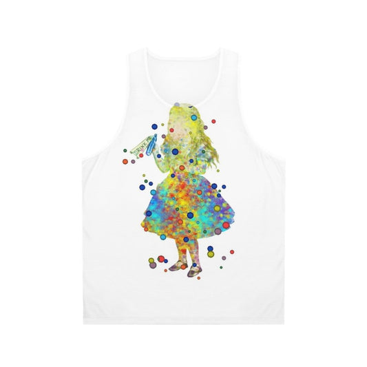 Alice in Wonderland Watercolor Art Unisex Tank Top