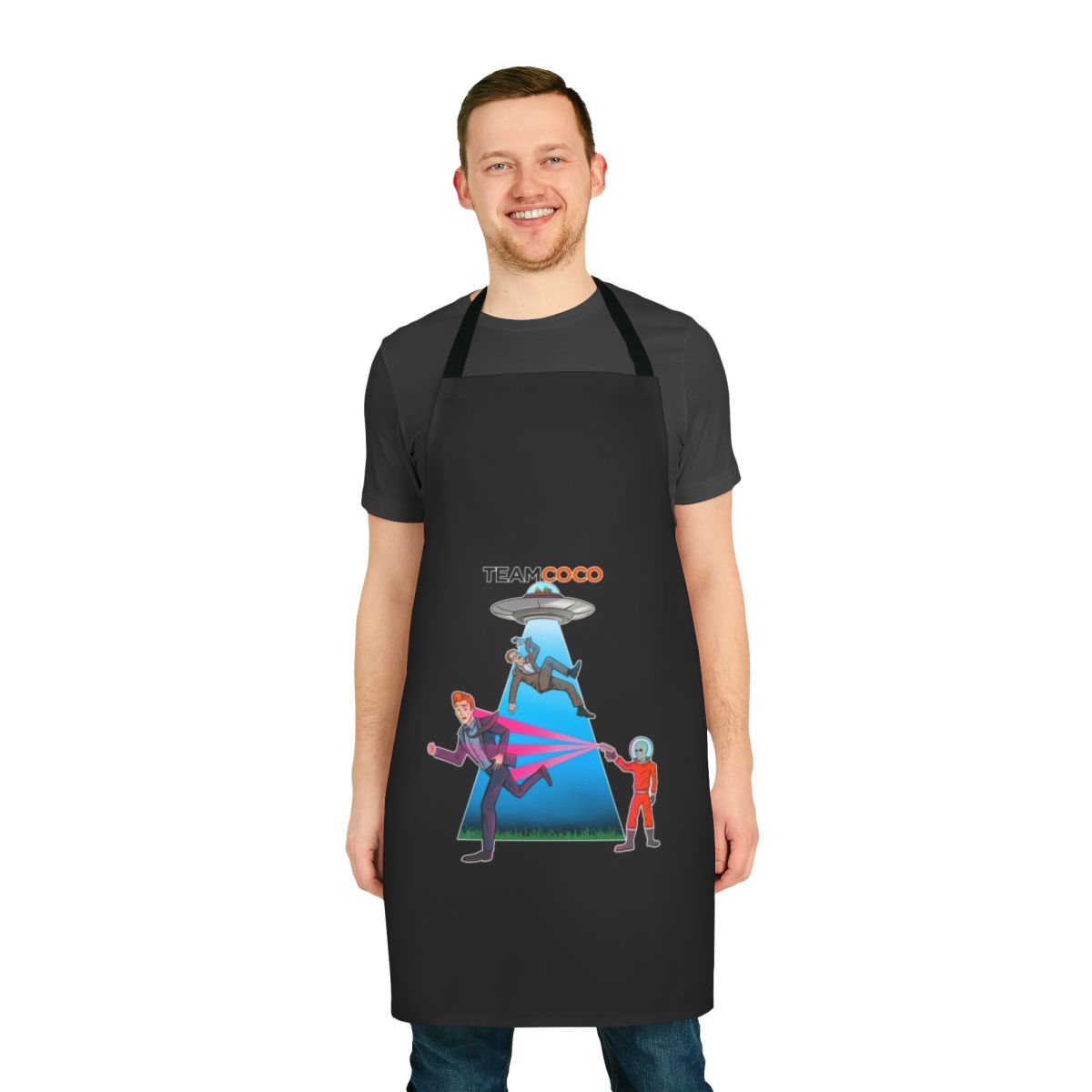 Alien Abduction Sticker Apron - Team Coco Inspired Sci-Fi Cooking Accessory