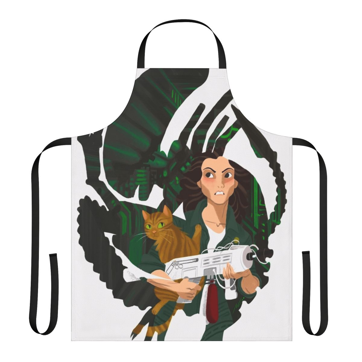 Alien-inspired 1979 movie apron featuring iconic imagery from the classic science fiction film