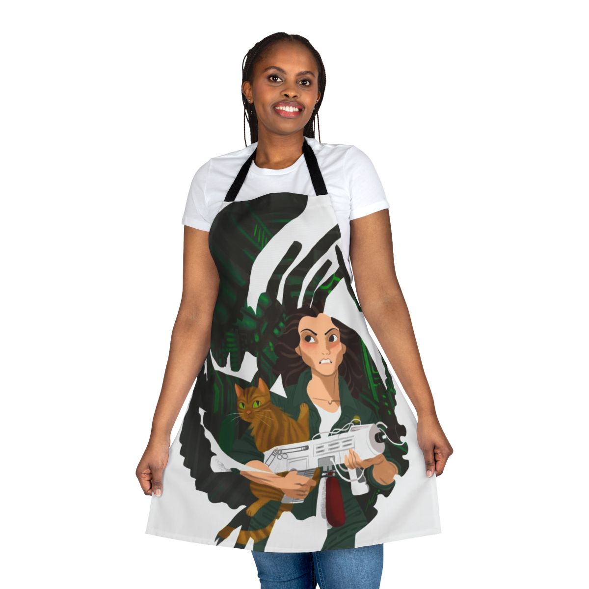 Alien-inspired 1979 movie apron featuring iconic imagery from the classic science fiction film