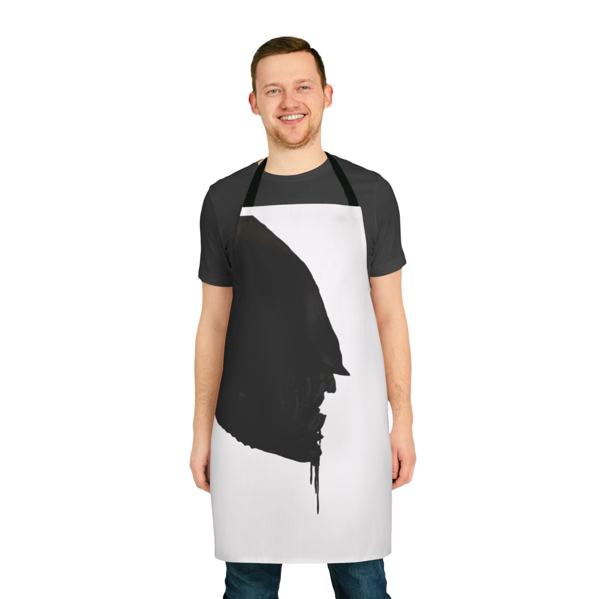 Alien-inspired apron with Giger-style xenomorph design