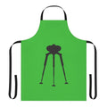 Apron featuring a three-legged alien transport machine design