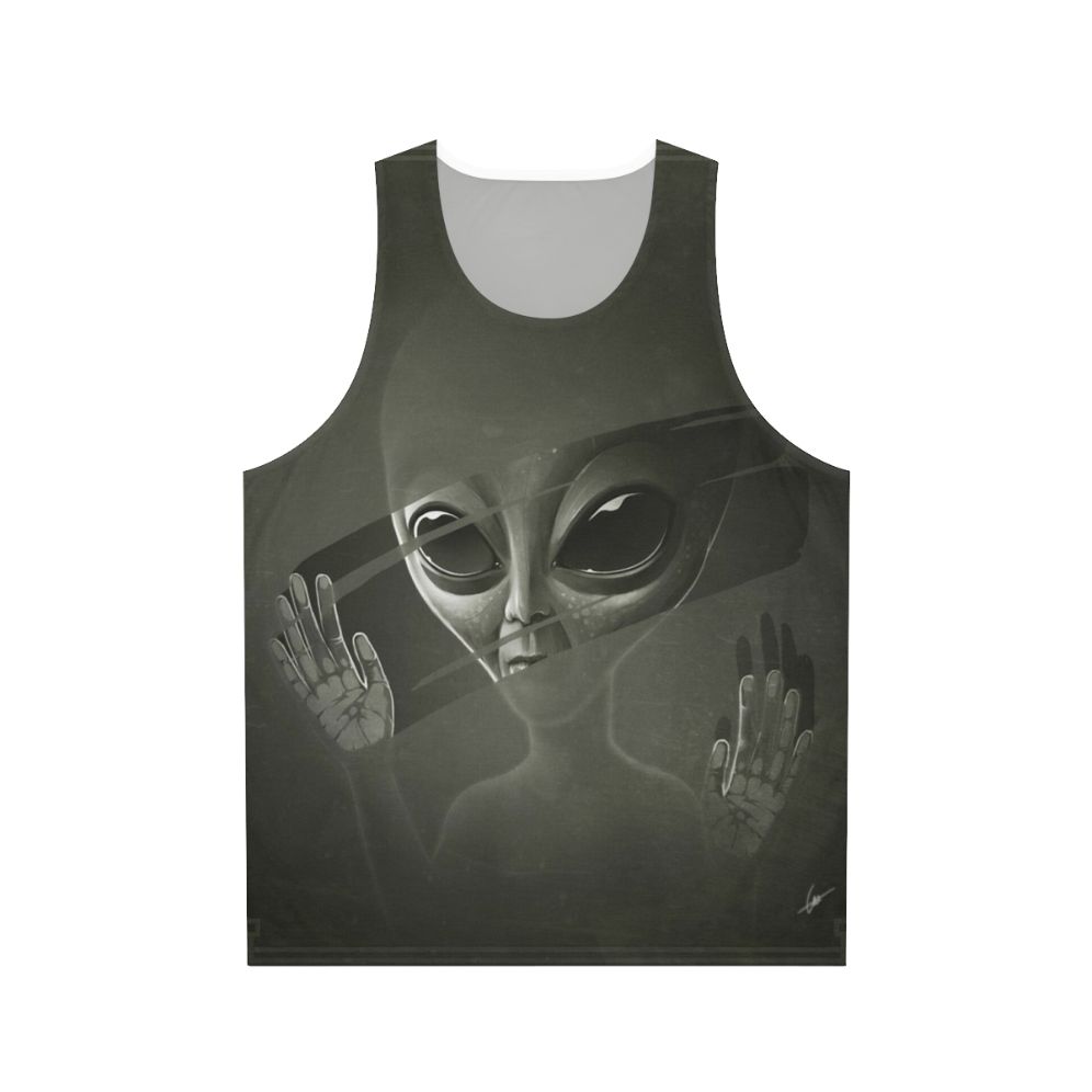Alien Unisex Tank Top Featuring Cosmic Design