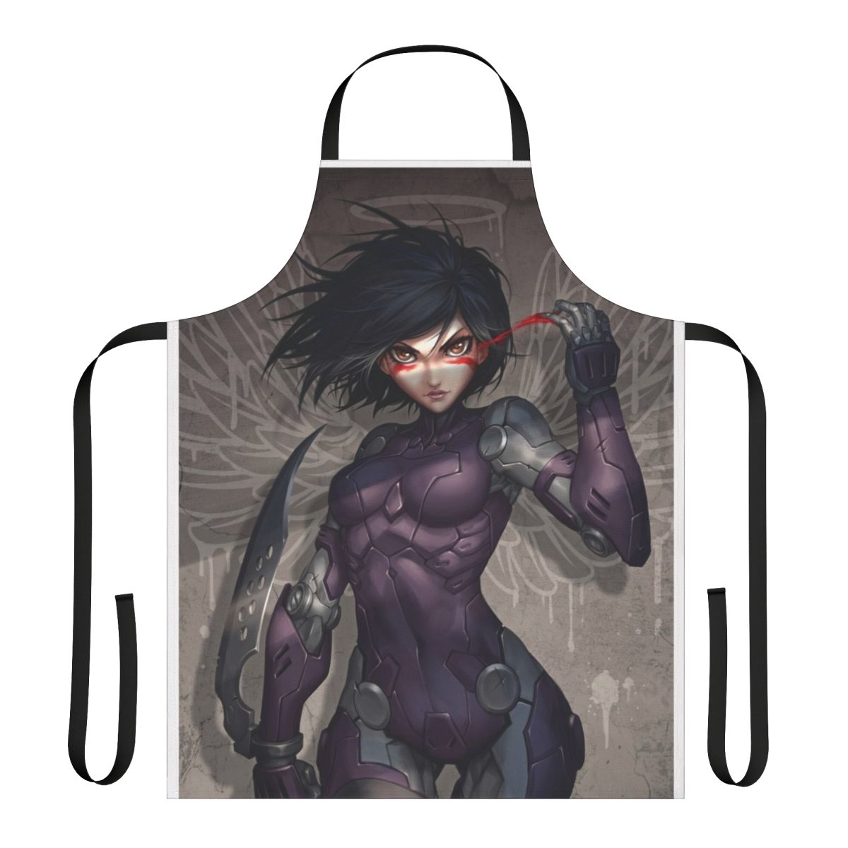 Alita-inspired apron featuring a unique design for cosplay and everyday cooking