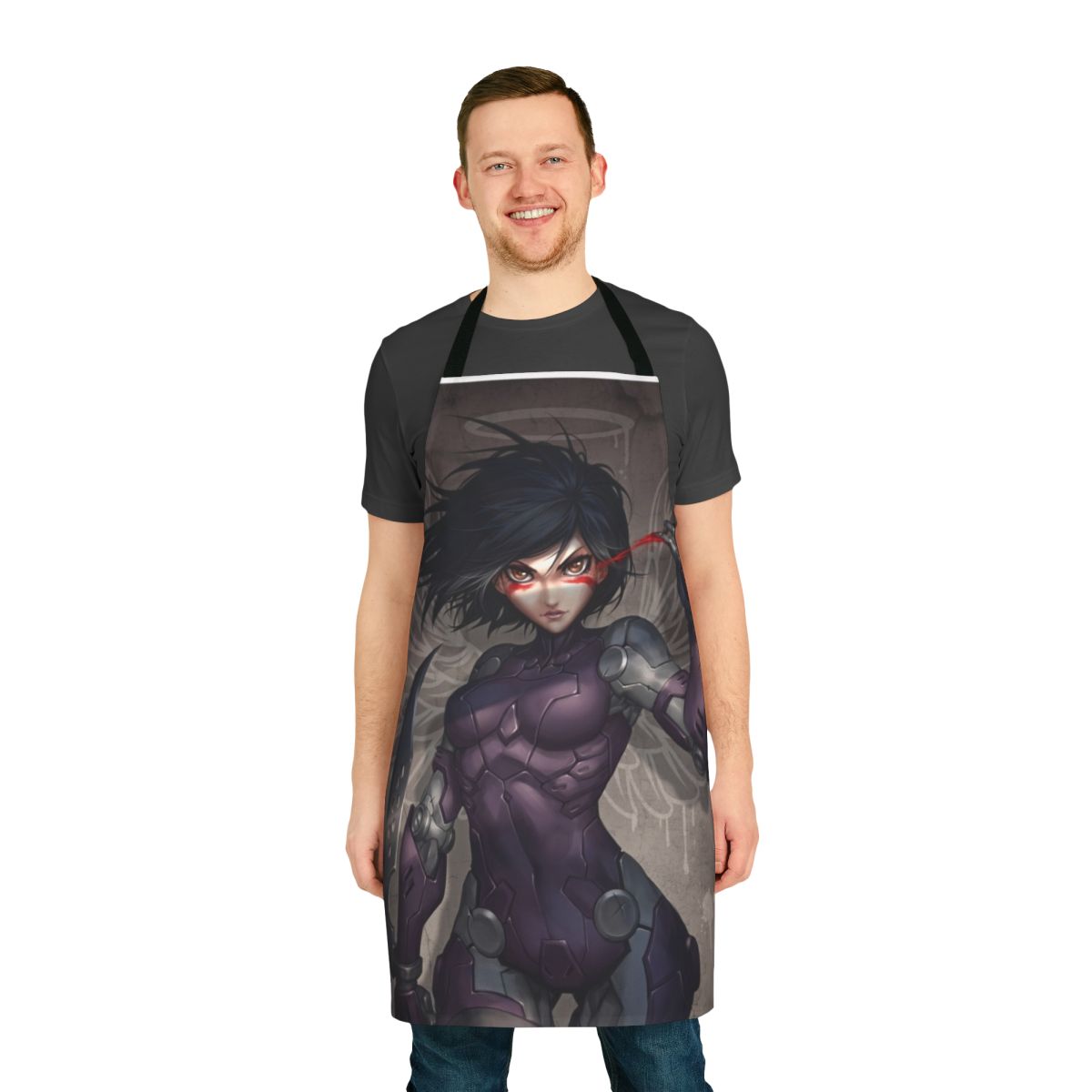 Alita-inspired apron featuring a unique design for cosplay and everyday cooking