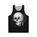 Unisex tank top with "All Is Vanity" gothic art design