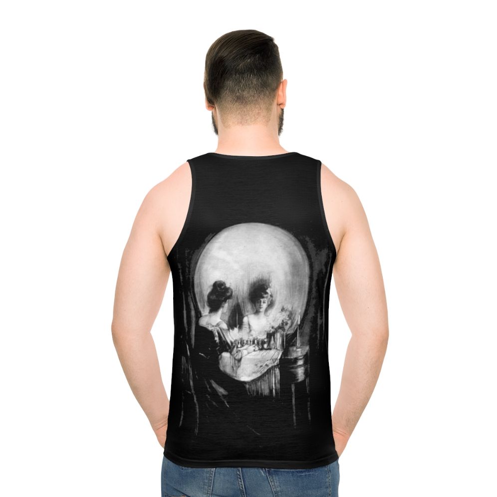 Unisex tank top with "All Is Vanity" gothic art design