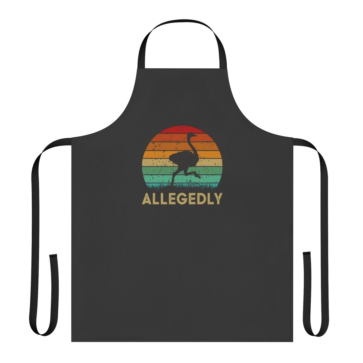 Allegedly ostrich-inspired apron with Canadian and Letterkenny references
