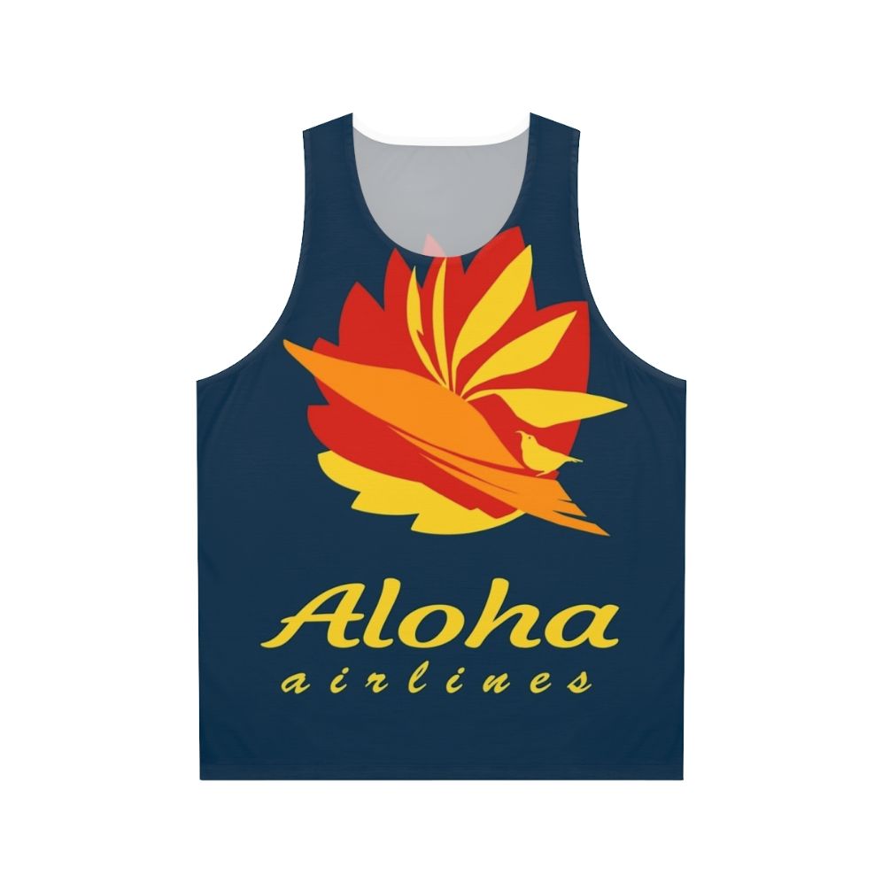 Aloha Airlines vintage unisex tank top featuring classic airline logo