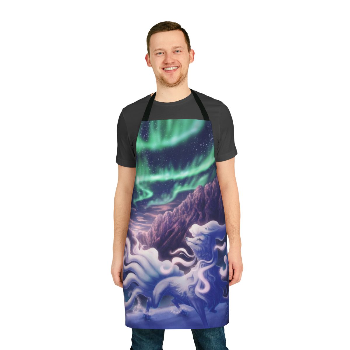 Alolan Ninetales inspired apron, featuring the majestic Pokemon design